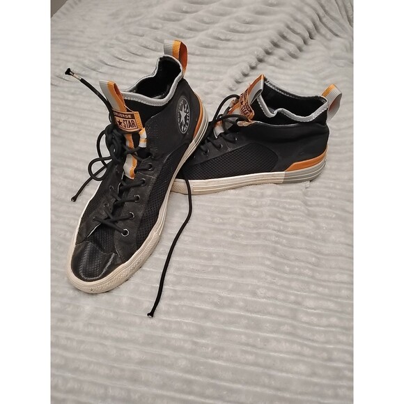 Converse Men's CTAS Ultra Mid Black Grey Tangelo Hi-Top Trainers Size 10 Mens - Picture 1 of 11